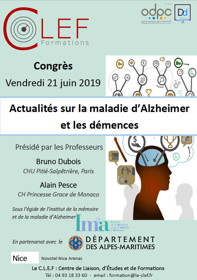 Congrès Alzheimer 21 juin 2019 – Nice (En partenariat avec le Département des Alpes Maritimes)